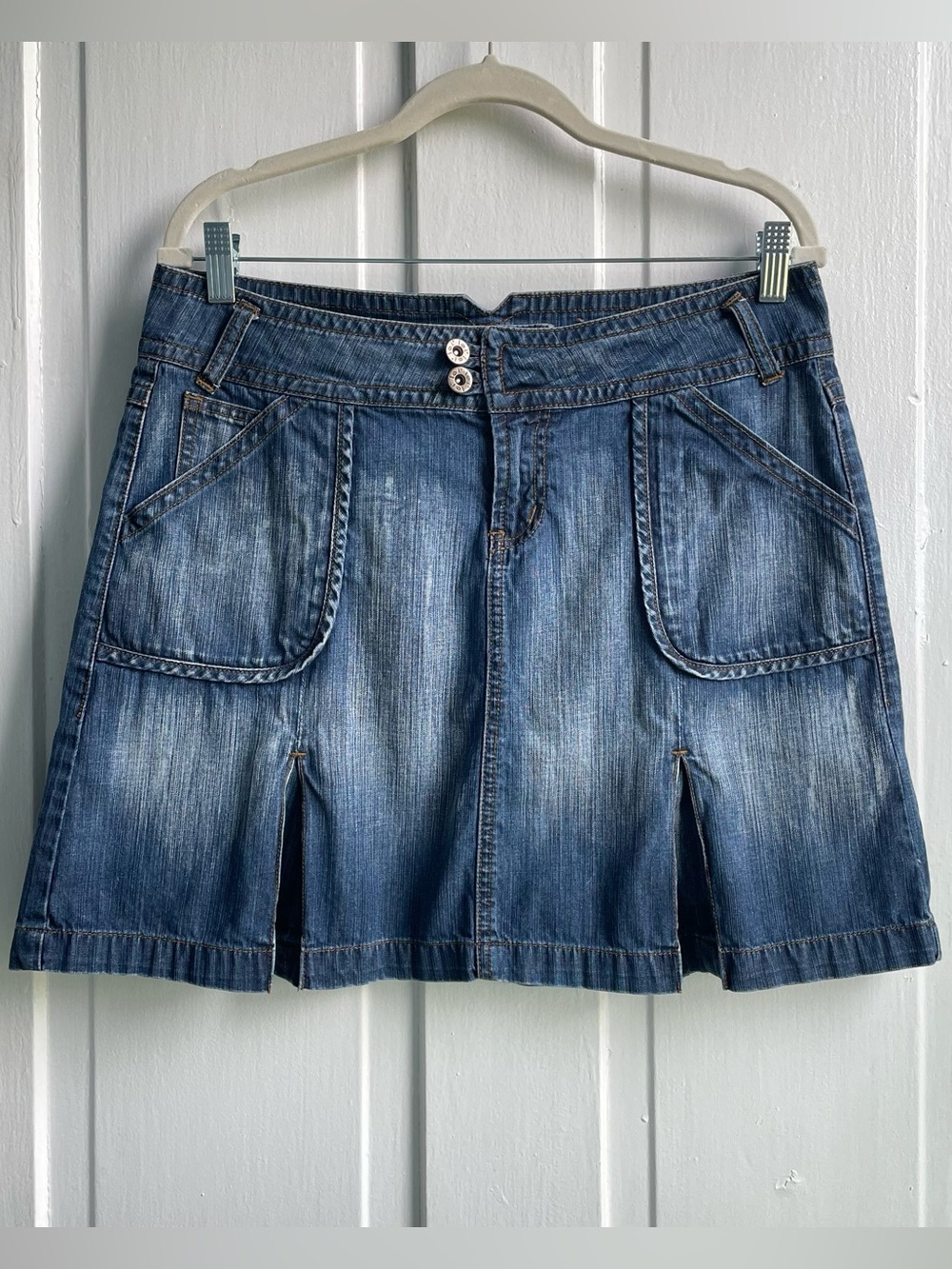 Vintage Y2K 2000s LEI Denim Pleated Mini Skirt